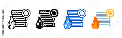 Data recovery icon set bundle. Multi style icon collection perfect for websites, apps, and presentations. Simple vector icon collection