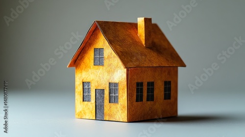 Wallpaper Mural Small,  yellow paper house model Torontodigital.ca