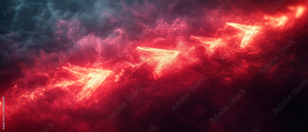 Creative representation of AI in a vibrant neon cloud environment with glowing arrows indicating directions ai, artificial, intelligence, glowing, arrows, neon, colors, cloud, background, digital, art Creative representation of AI in a vibrant neon cloud environment with glowing arrows indicating directions ai, artificial, intelligence, glowing, arrows, neon, colors, cloud, background, digital, art