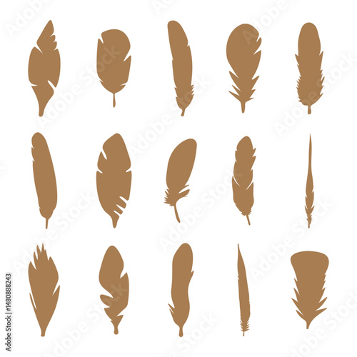 Feather Icon Set Vector Design.