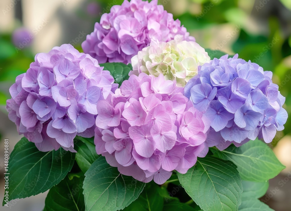 Hydrangea Blooms: Pastel Purple and Lavender Serenity Hydrangea Blooms: Pastel Purple and Lavender Serenity
