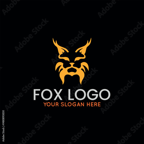 wolf fox logo design vector