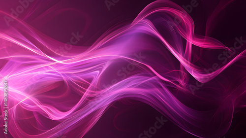 Wallpaper Mural Abstract waves of vibrant pink and purple colors flow gracefully against a dark background. Torontodigital.ca