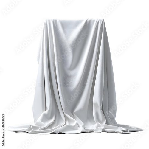 Elegant Draped White Fabric Smooth Texture and Soft Flow