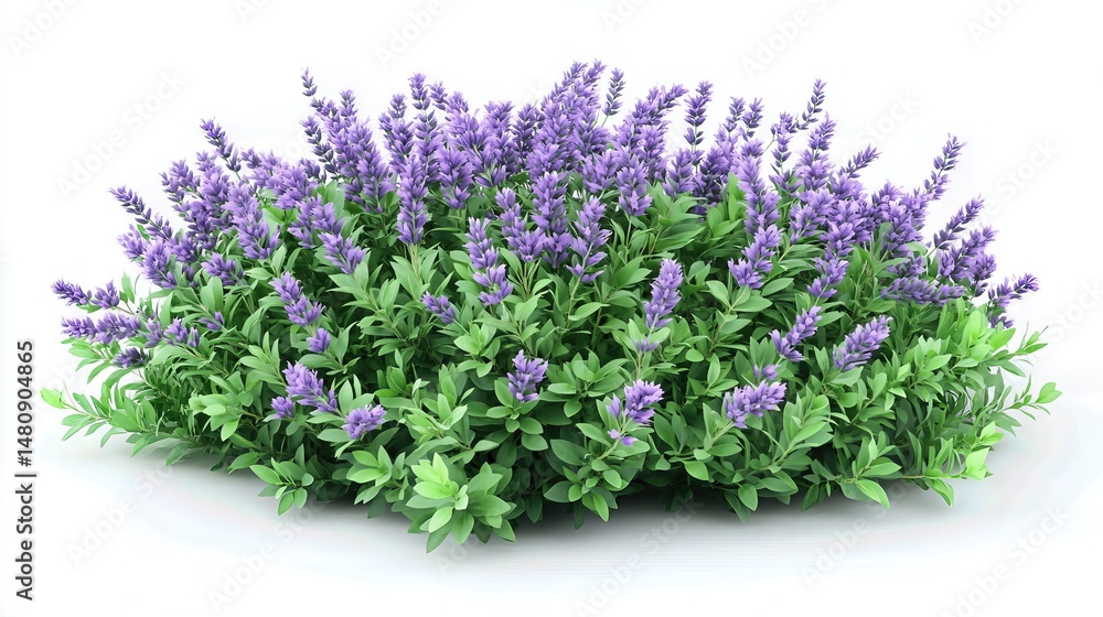 Fototapeta premium Vibrant Lavender Field Close-Up: Purple Flowers Blooming in Sunny Rural Landscape, Natural Beauty, Agricultural Scene