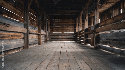 Wallpaper Mural A stunning image of barn with wooden walls and floor. Torontodigital.ca