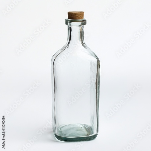 Wallpaper Mural Empty Glass Bottle with Cork on White Background for Creative Use Torontodigital.ca