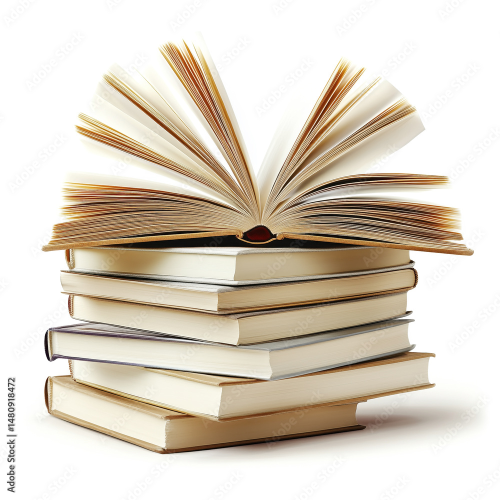 Fototapeta premium Stack of Books Isolated on White Background