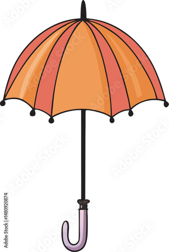 colorful open umbrella on white