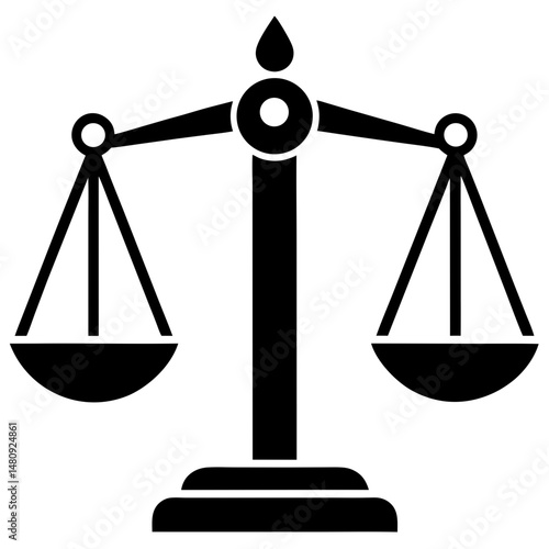 Scales of justice symbol silhouette vector illustration