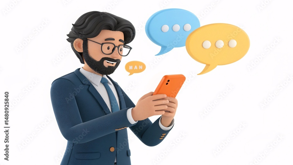 3d business man holding a megaphone 3d business man holding a megaphone