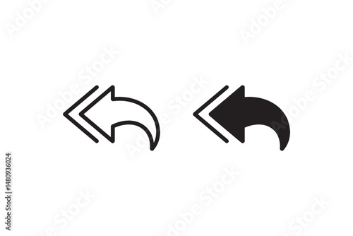 Undo arrow icons in black and white Vector