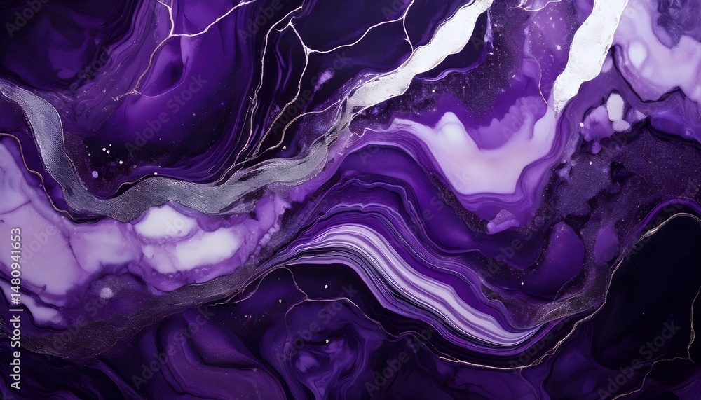 Obraz premium Abstract surreal marble Cosmic Amethyst background