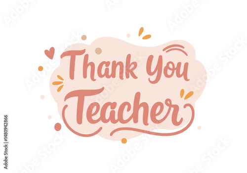 Thank You Teacher Greeting Card Design in Soft Colors  