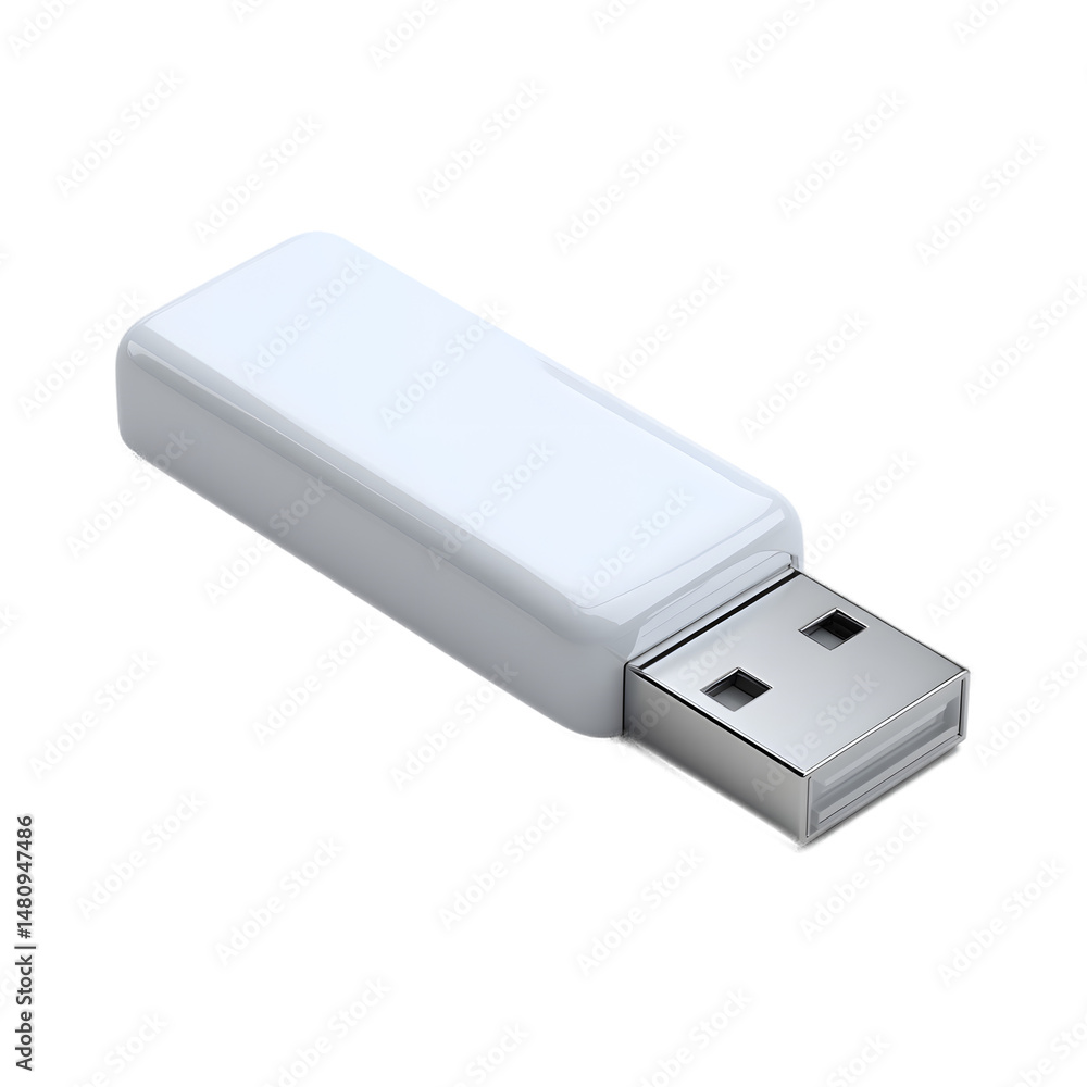 Sleek White USB Flash Drive High-Capacity Data Storage Solution Sleek White USB Flash Drive High-Capacity Data Storage Solution