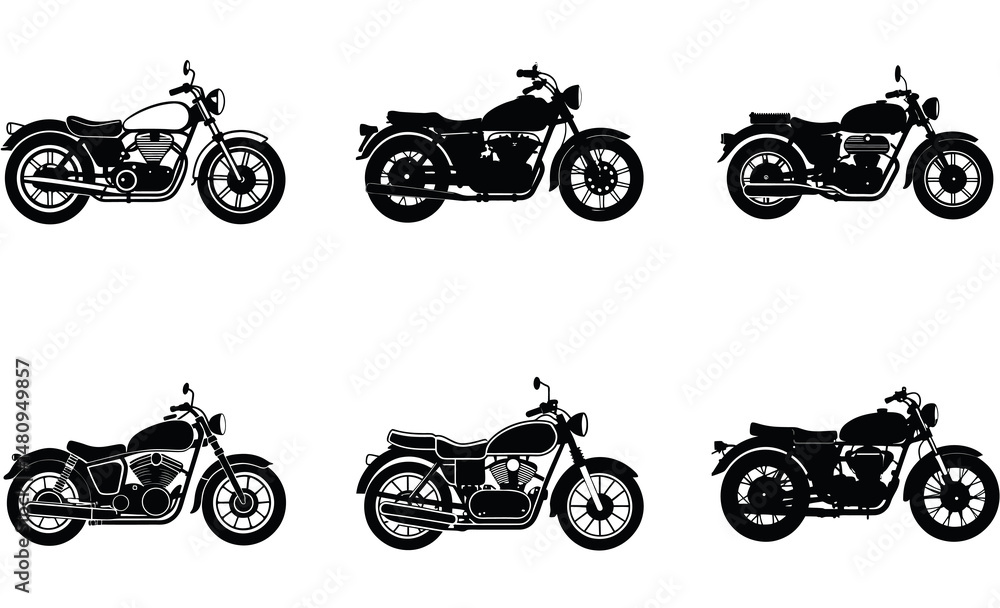 Obraz premium set of motorcycle