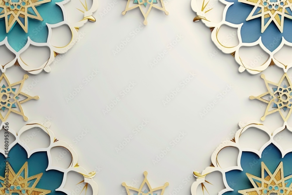 Obraz premium Asian islamic indian style pattern background gold lining