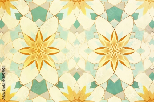 Wallpaper Mural Asian islamic indian style pattern background gold lining Torontodigital.ca