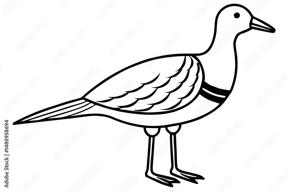 Obraz premium woodcock silhouette line art vector illustration with a white background