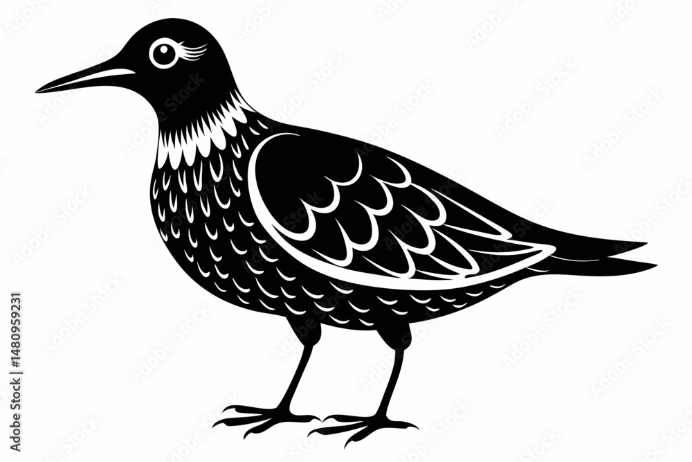 Fototapeta premium woodcock silhouette line art vector illustration with a white background