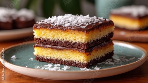 Wallpaper Mural Two layered decadent chocolate and coconut bars Torontodigital.ca