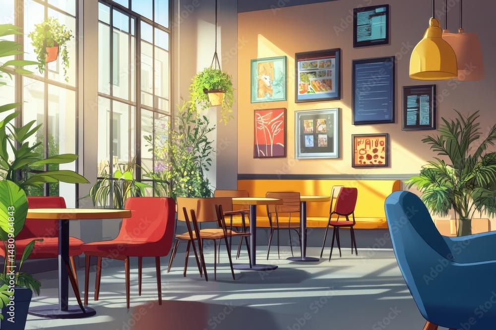 Fototapeta premium Modern Cafe Interior