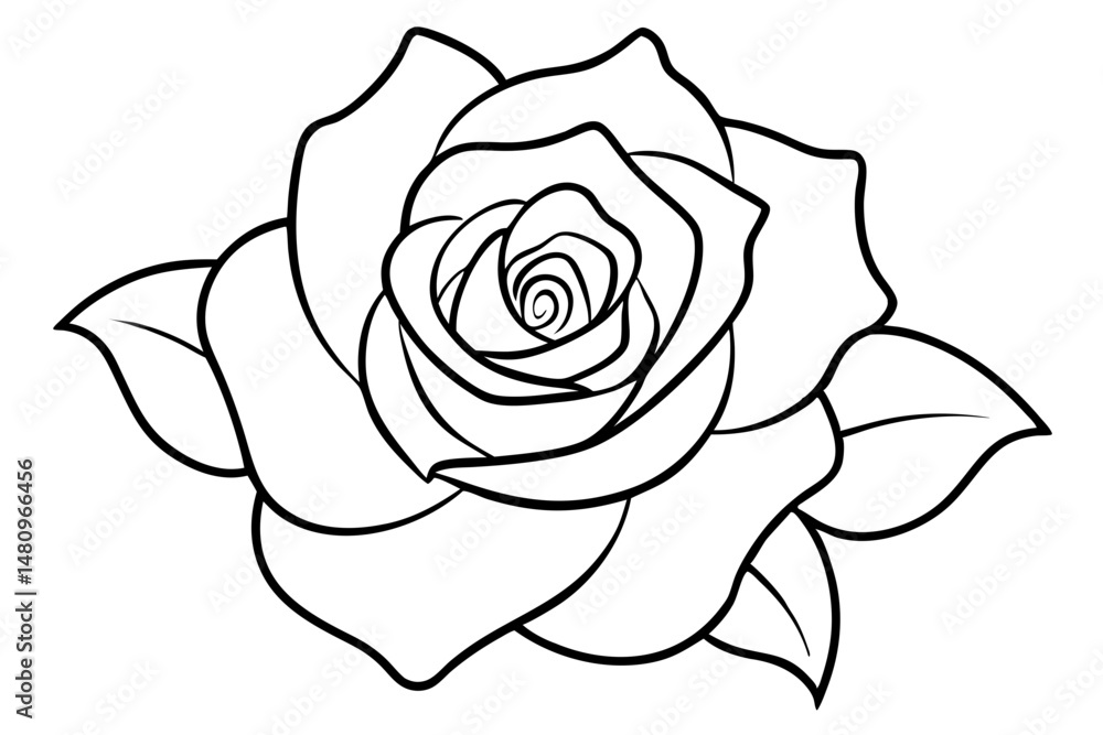 rose silhouette line art vector illustration with a white background rose silhouette line art vector illustration with a white background