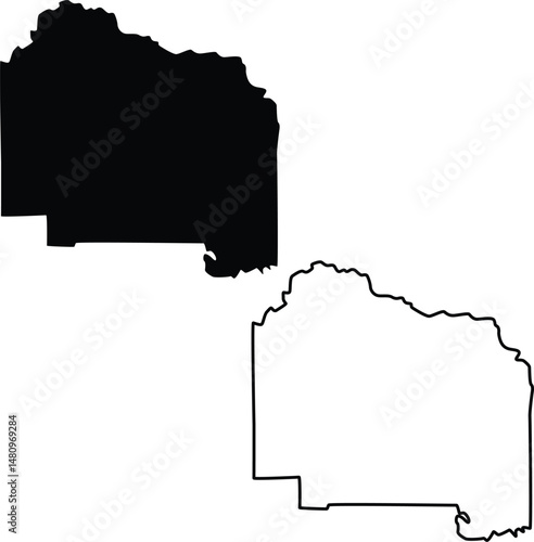 Map of Alachua County Florida USA Silhouette Flat And Outline Design