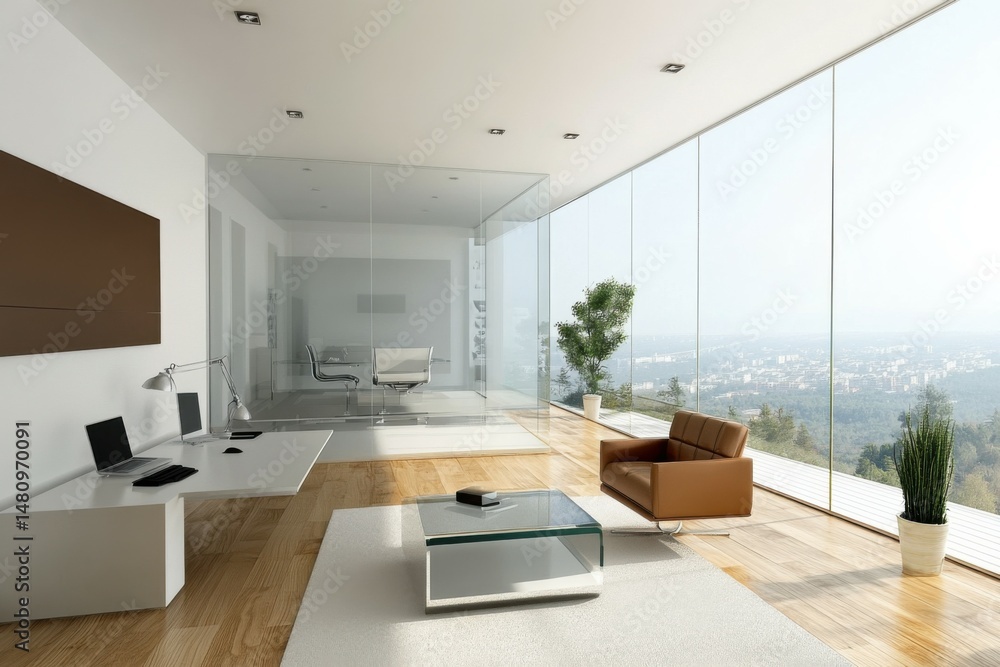 Fototapeta premium Modern Office with Scenic View
