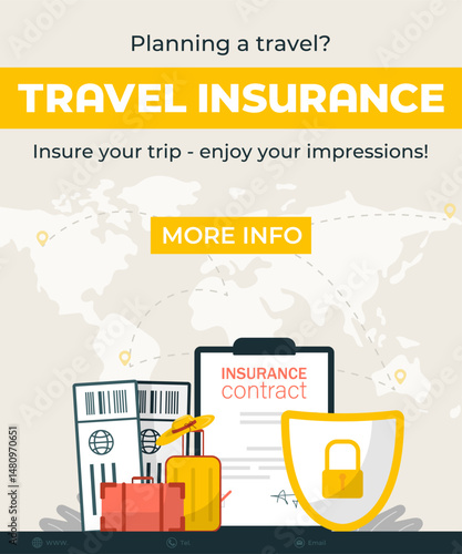 Travel Life and Health Insurance Promotion Flyer.