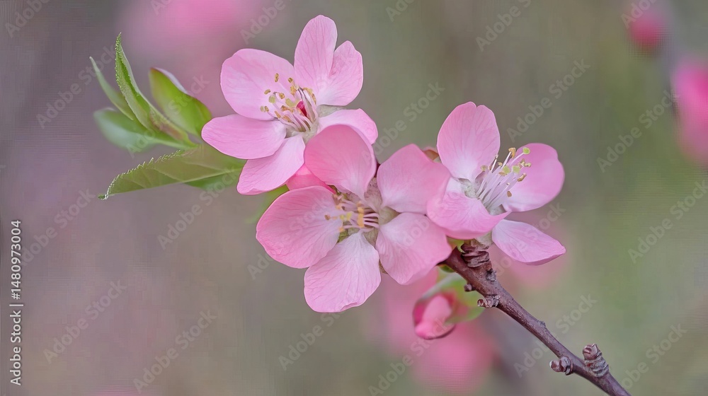 Obraz premium Delicate Pink Blossoms Spring Flowers Nature Beauty Botanical Petal Soft Pastel Floral Springtime 
