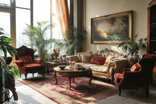 Elegant Vintage Living Room Interior