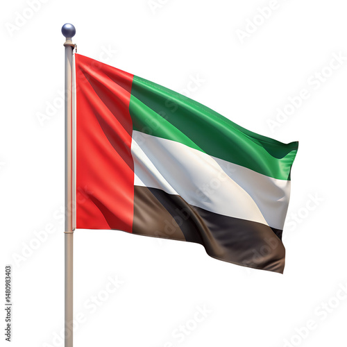 Dubai flag on white background