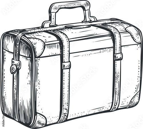 Vintage style travel bag with handle and straps for carrying personal belongings on trips