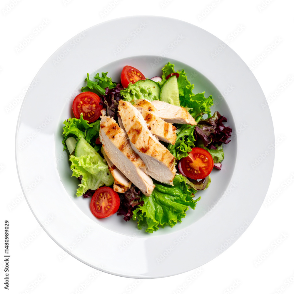 Delicious Chicken Salad Isolated on a Transparent Background Delicious Chicken Salad Isolated on a Transparent Background