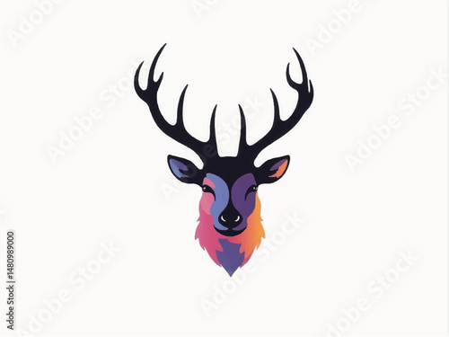Wallpaper Mural Deer logo design. Minimalistic Deer symbol for logo design.  Torontodigital.ca