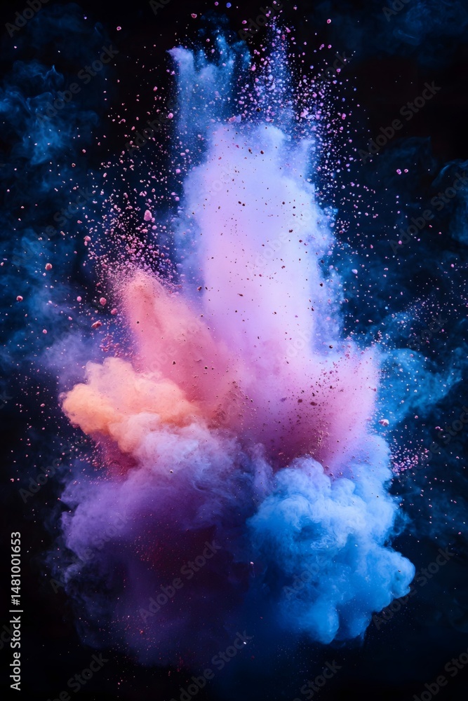 Exploding colored powder in motion Exploding colored powder in motion