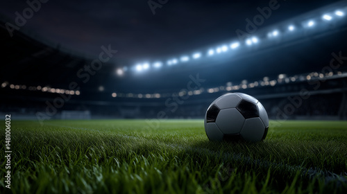 soccer ball in a soccer stadium