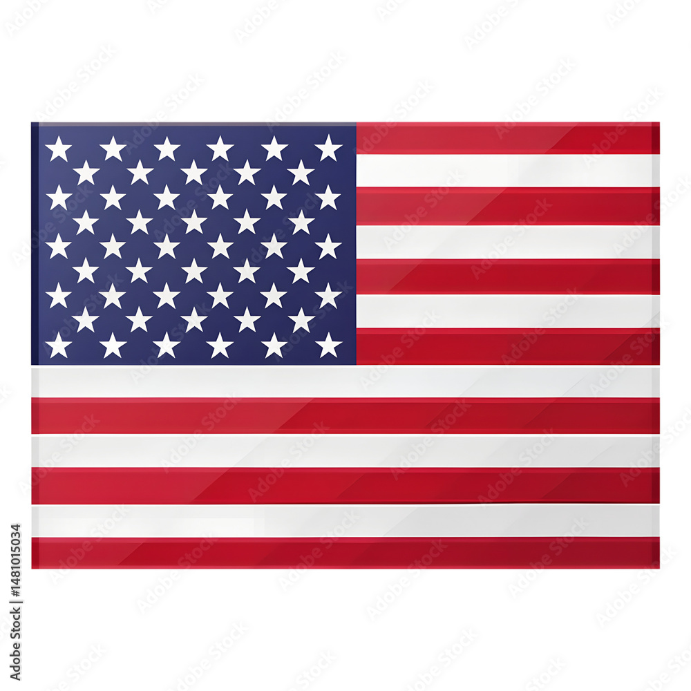Naklejka premium Minimalistic USA Flag With Clean Edges