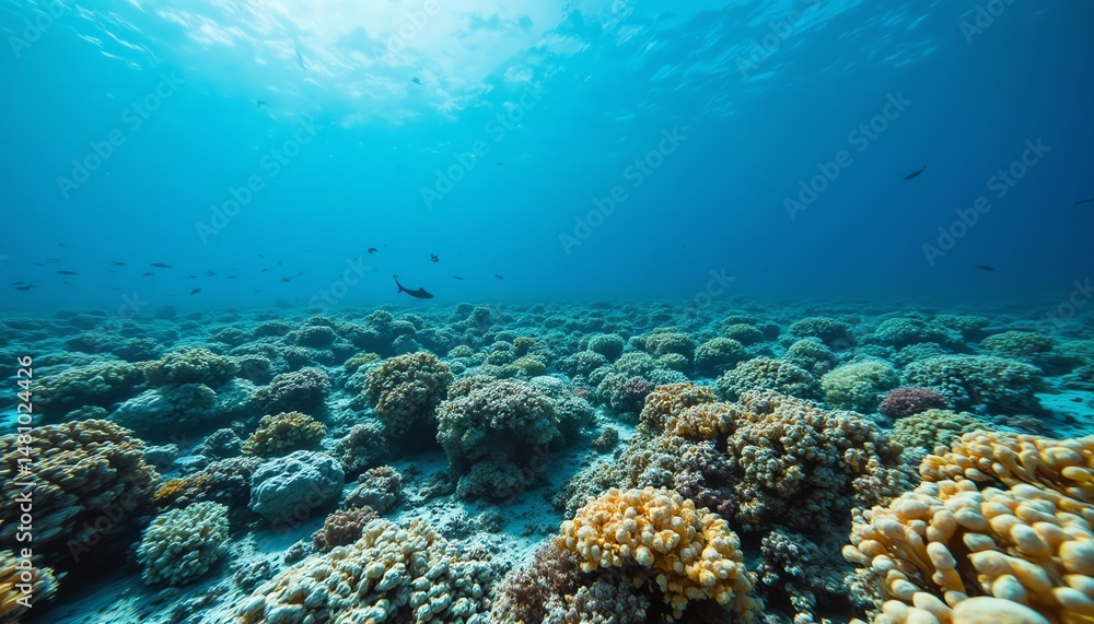 Fototapeta premium Vibrant coral reef underwater ecosystem.