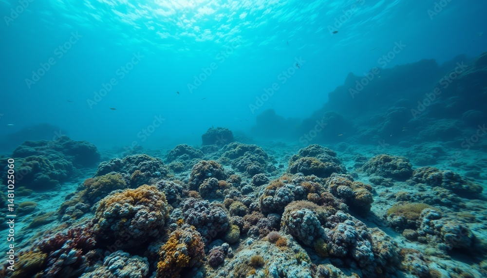 Vibrant coral reef teeming with life underwater. Vibrant coral reef teeming with life underwater.