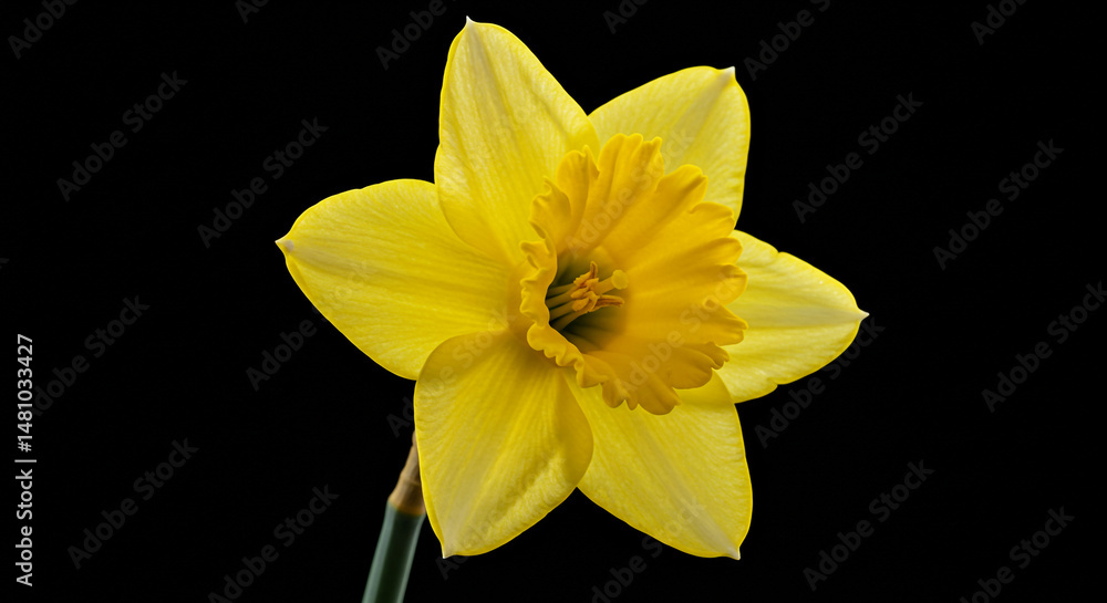 Another bright yellow daffodil flower.
Another bright yellow daffodil flower.