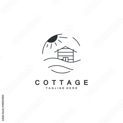 Simple Cottage Logo Icon Vector
