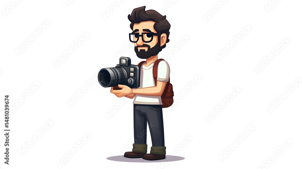 Pixel Art Director Cartoon Vector Illustration for Creative Design Projects Pixel Art Director Cartoon Vector Illustration for Creative Design Projects