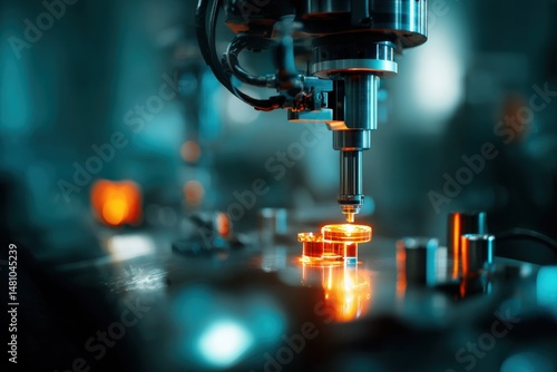 Close-up of CNC machinery i...