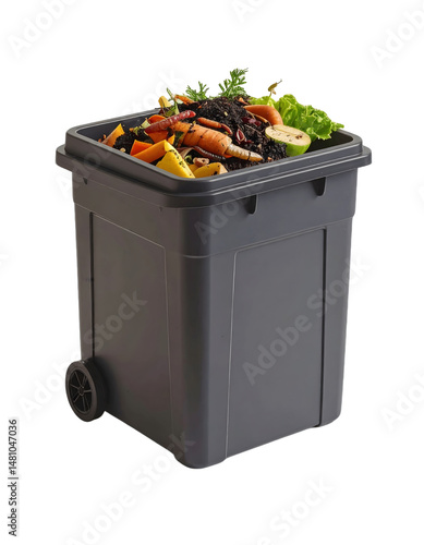 Composting Bin:  Food Waste Recycling,  Transparent Background