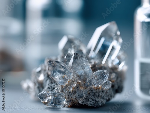 Cluster of clear, pointed c...