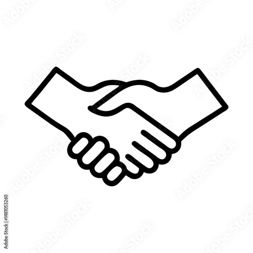 Handshake deal icon symbolizing partnership and agreement in banking and finance, minimalistic design