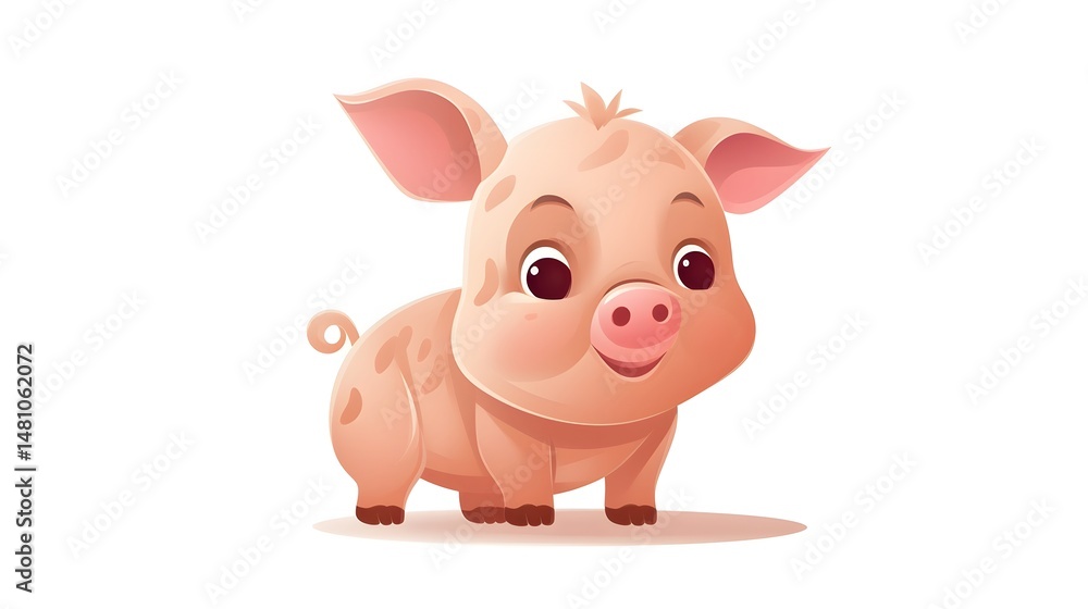 Cute Pig Character Cartoon Vector Illustration for Children's Book and Educational Materials Cute Pig Character Cartoon Vector Illustration for Children's Book and Educational Materials