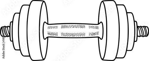 Gym dumbbell icon in doodle style
